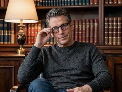 Distinguished professional man in private library representing high-profile individuals using discreet dating platforms